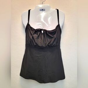 Lands' End WOMEN'S SIZE 16 black swimsuit top built-in underwire bra